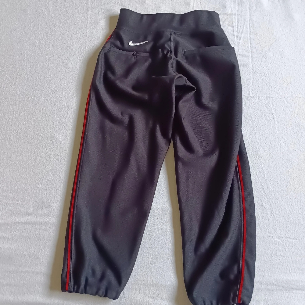 Nike Black and Red Athletic Baseball Pants Sz Sm